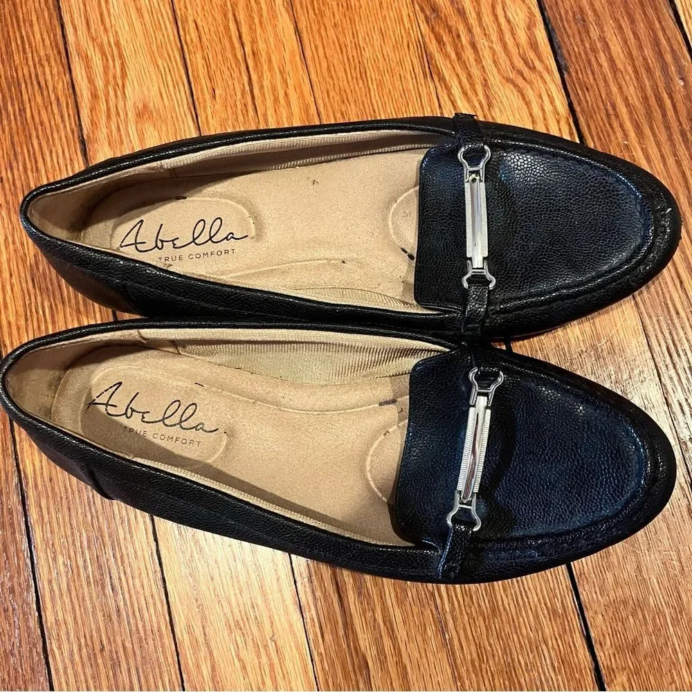 Abella True Comfort SISELY Black Slip on Loafer Driving Shoes Size 8.5